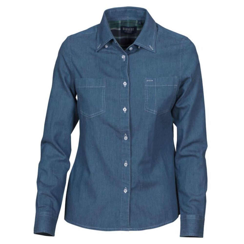 James Harvest Womens/Ladies Jupiter Denim Look Shirt / Blue Denim